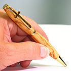 Olive Wood Handmade Pen with Cross Clip